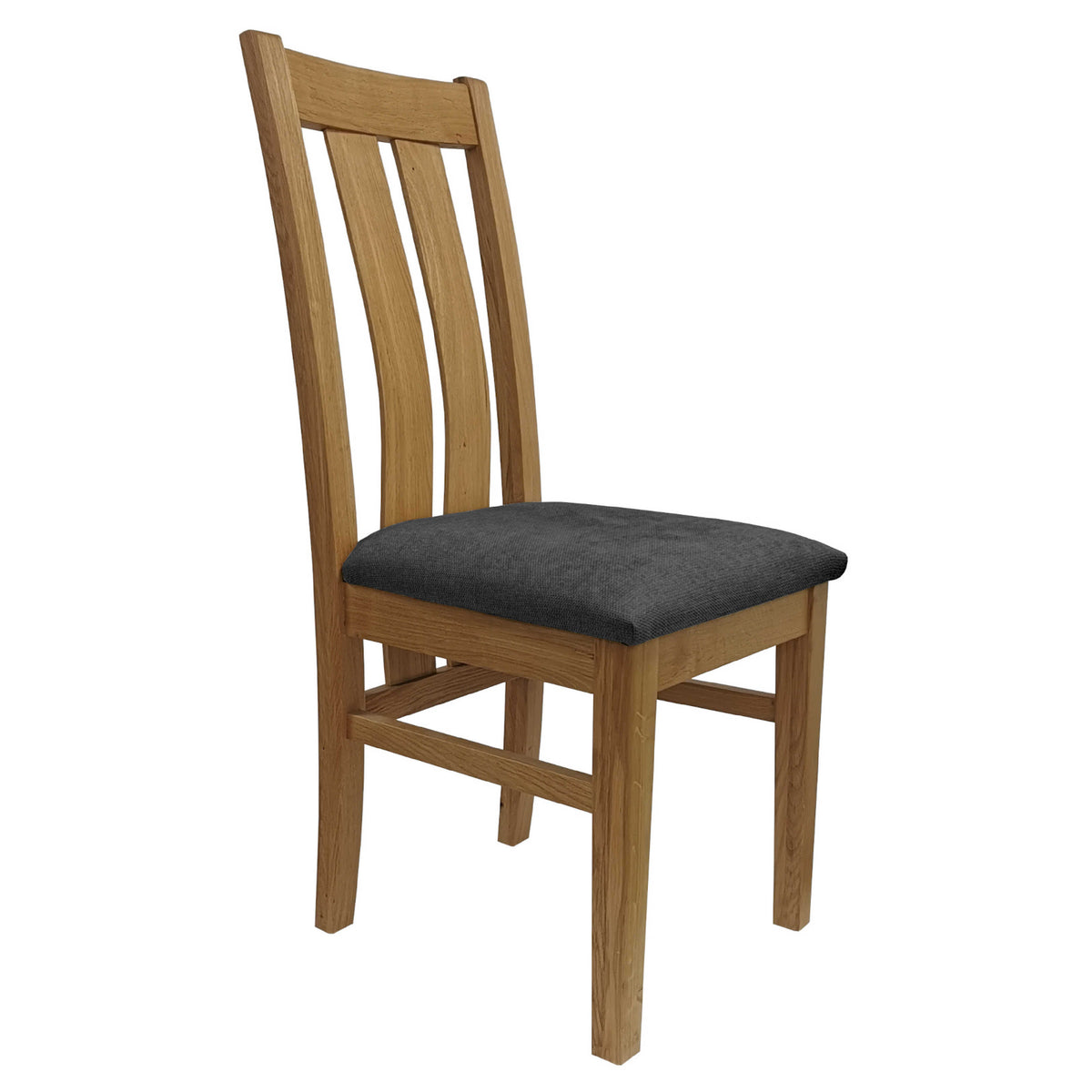 Elsham Oak Slat Back Chair – Dark Grey