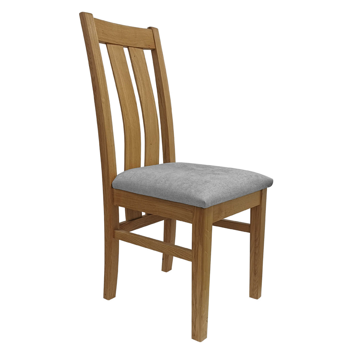 Elsham Oak Slat Back Chair – Light Grey
