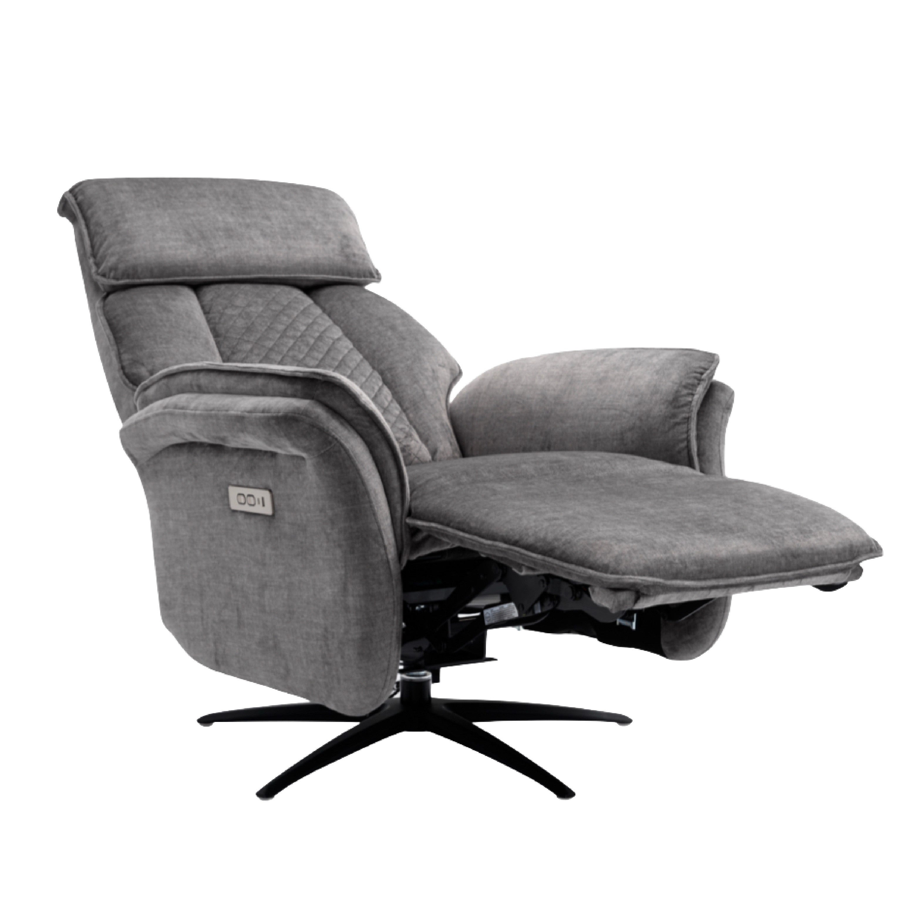Evoque Swivel Electric Armchair - Grey