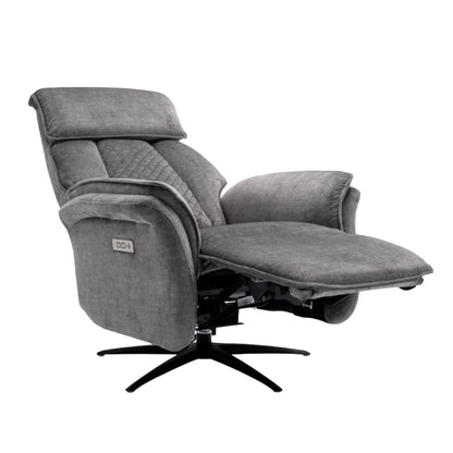 Evoque Swivel Electric Armchair - Grey