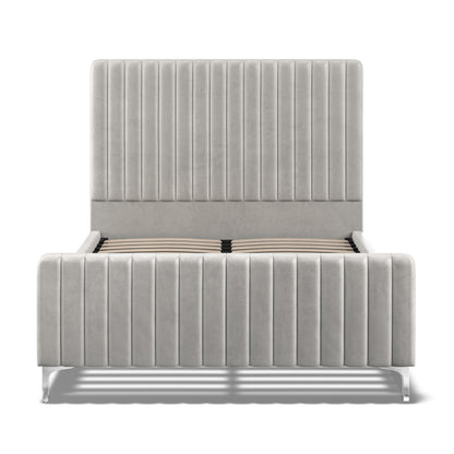 Emilia 4ft6 (135cm) Double Fabric Bedframe - Silvery Grey Velvet