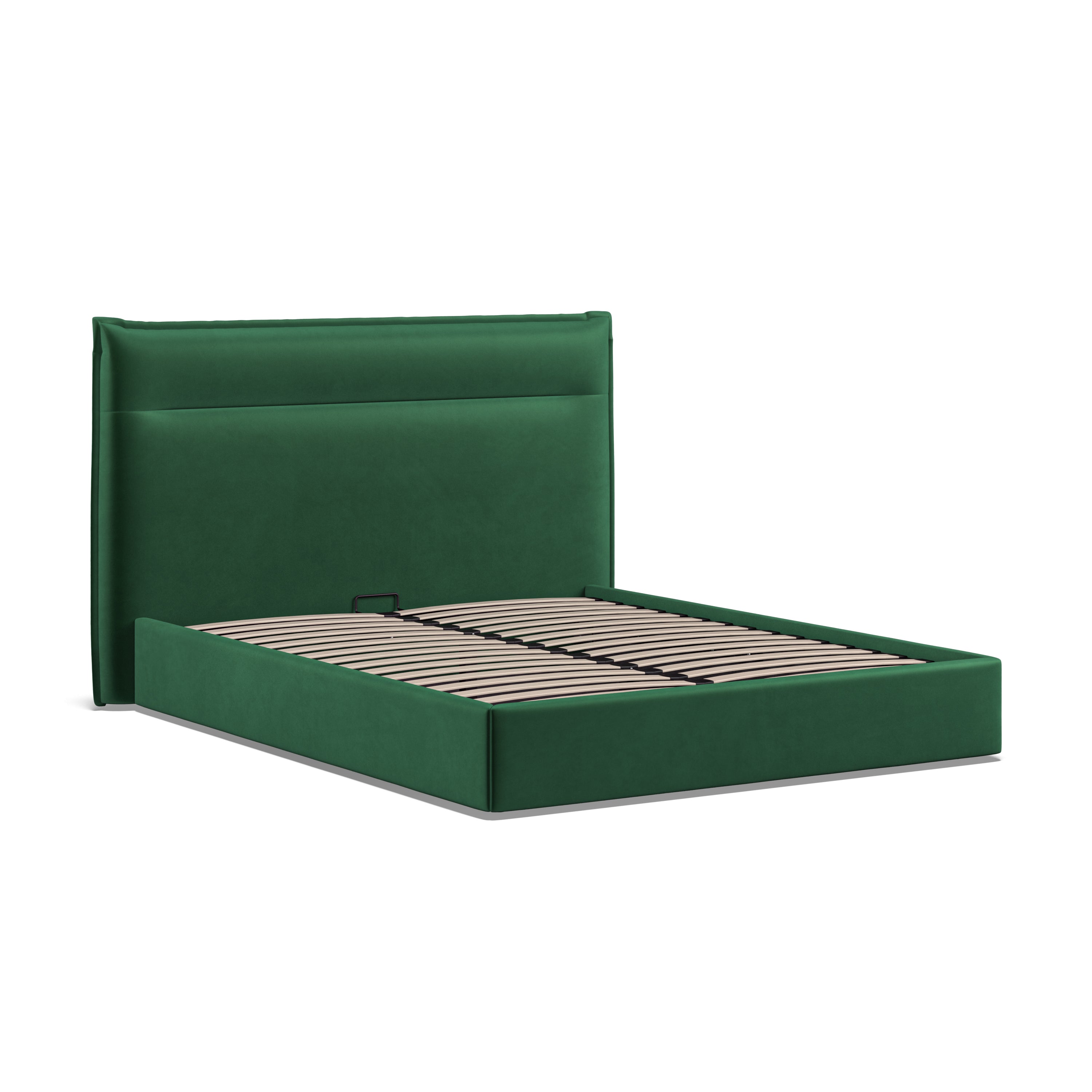 Lucia 5ft (150cm) King Size Fabric Bedframe Ottoman - Green Velvet