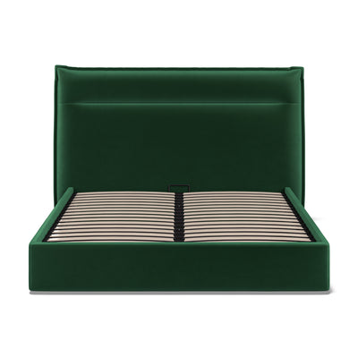 Lucia 5ft (150cm) King Size Fabric Bedframe Ottoman - Green Velvet