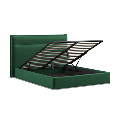 Lucia 5ft (150cm) King Size Fabric Bedframe Ottoman - Green Velvet