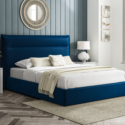Lucia 5ft (150cm) King Size Fabric Bedframe Ottoman - Royal Blue Velvet