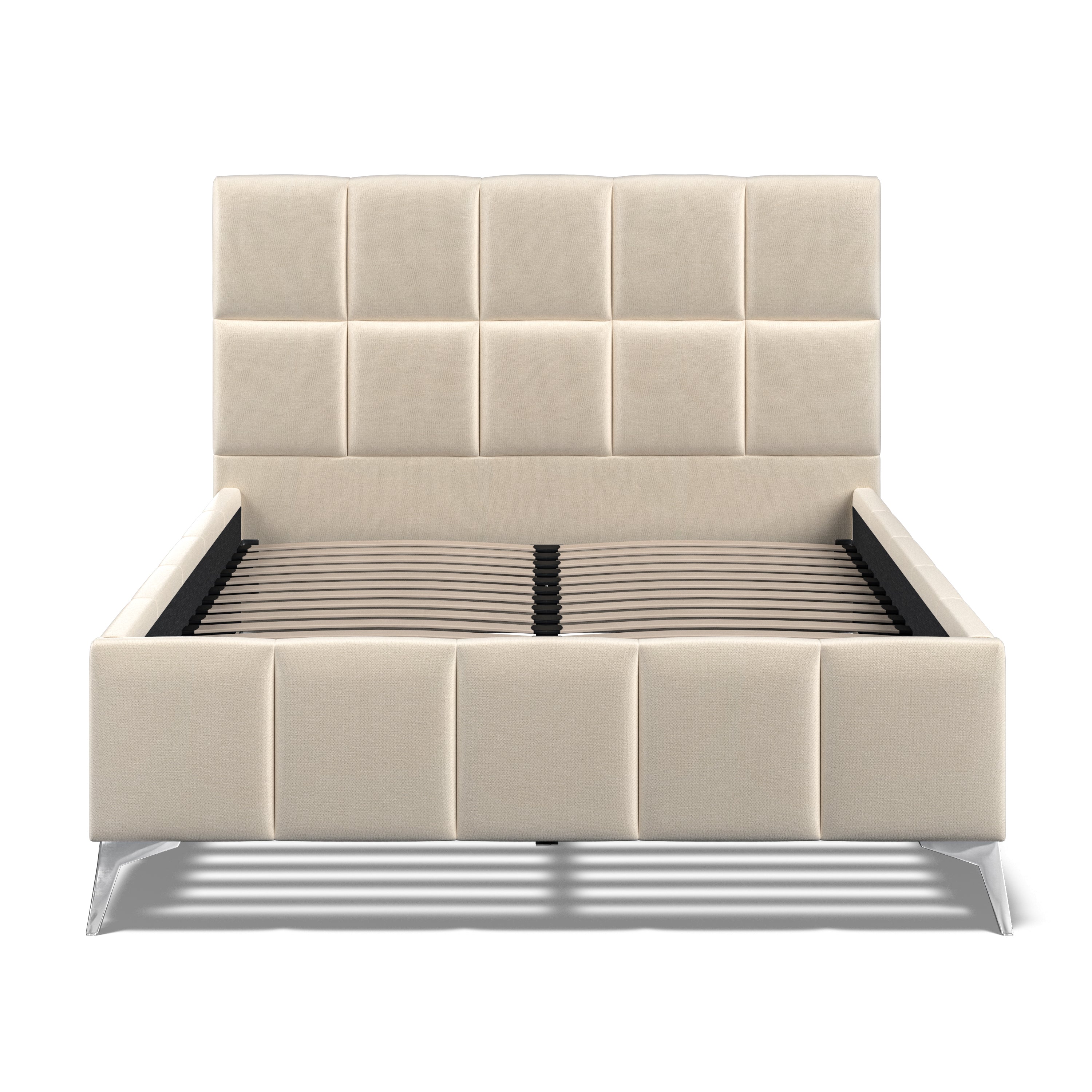 Alessia 4ft6 (135cm) Double Fabric Bedframe - Beige Linen