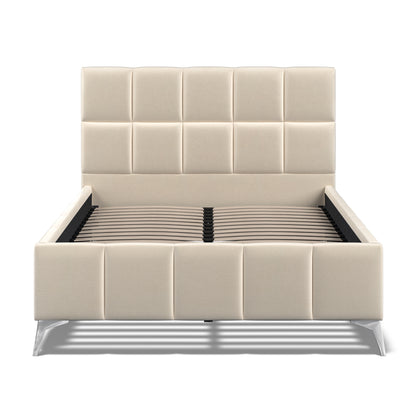 Alessia 4ft6 (135cm) Double Fabric Bedframe - Beige Linen