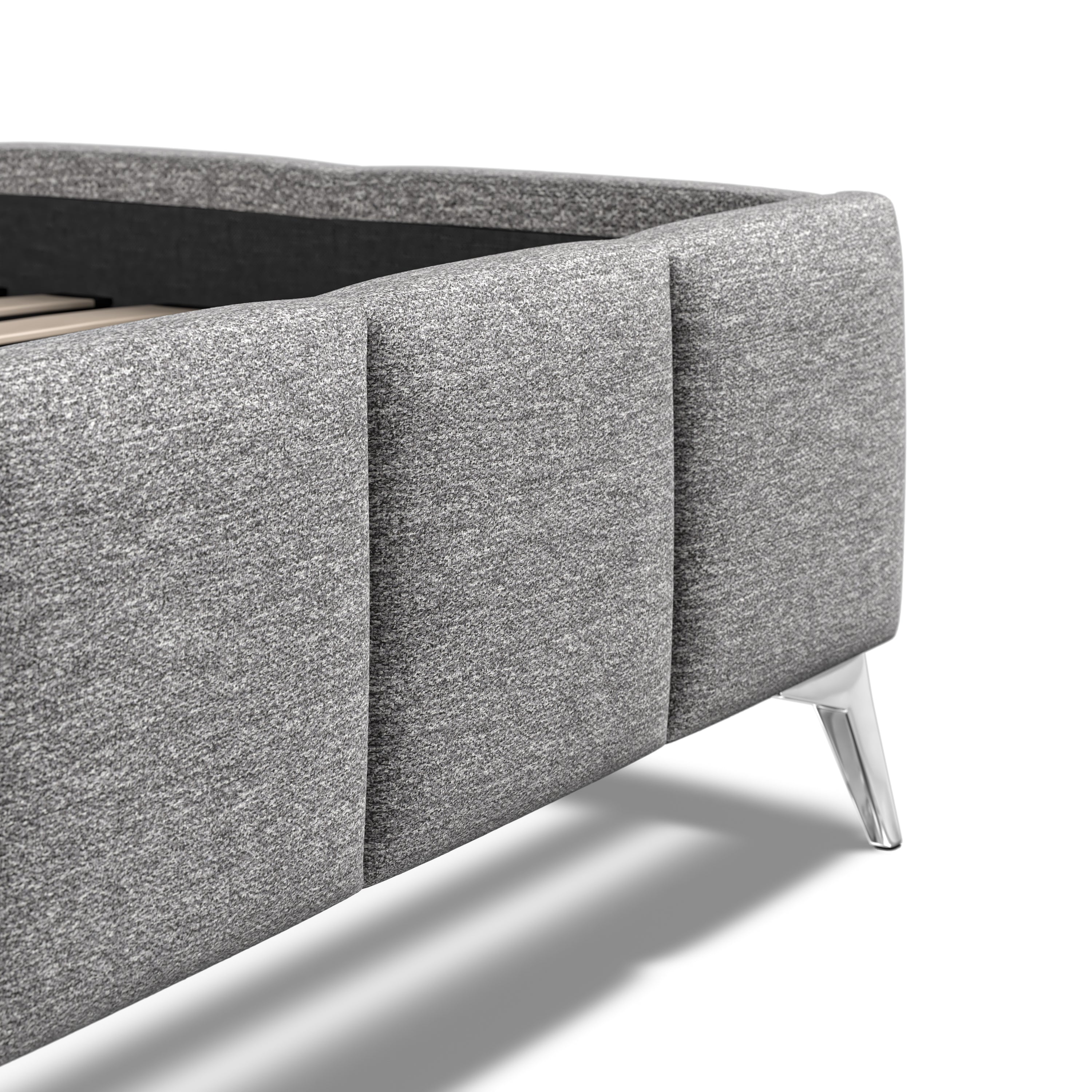 Alessia 5ft (150cm) King Size Fabric Bedframe - Dark Grey Linen