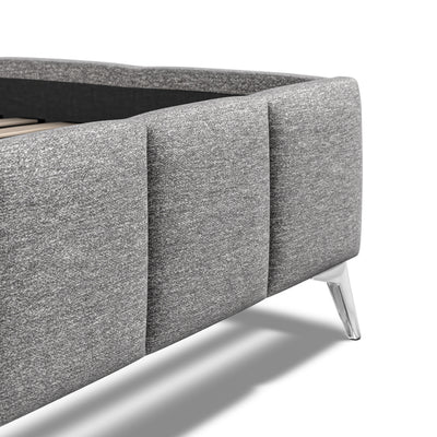 Alessia 5ft (150cm) King Size Fabric Bedframe - Dark Grey Linen