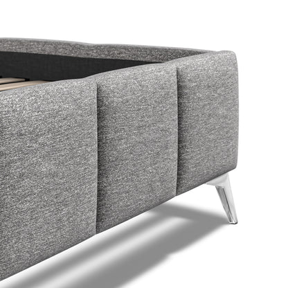 Alessia 5ft (150cm) King Size Fabric Bedframe - Dark Grey Linen