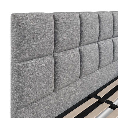 Alessia 5ft (150cm) King Size Fabric Bedframe - Dark Grey Linen