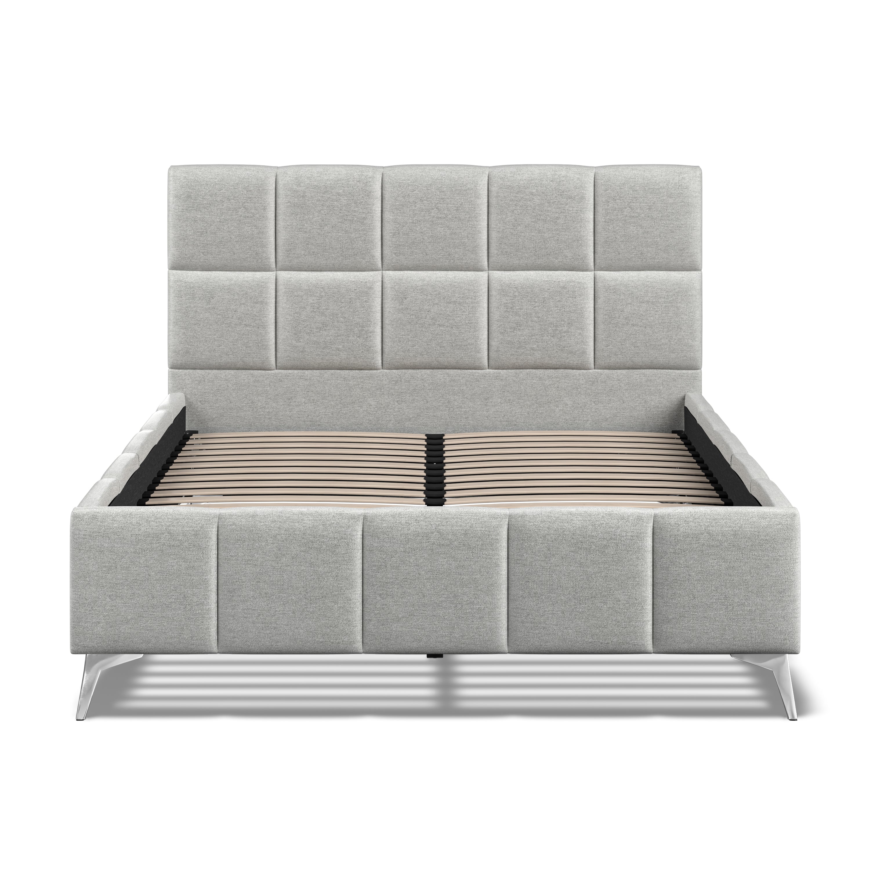 Alessia 5ft (150cm) King Size Fabric Bedframe - Grey Linen