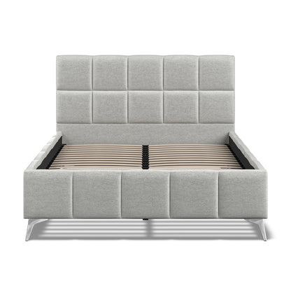 Alessia 5ft (150cm) King Size Fabric Bedframe - Grey Linen