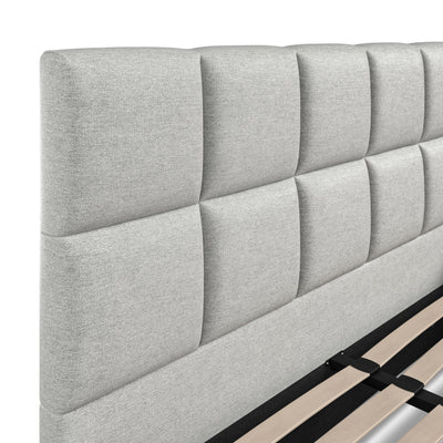 Alessia 5ft (150cm) King Size Fabric Bedframe - Grey Linen