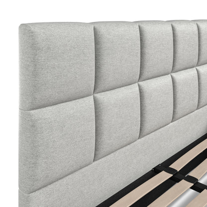 Alessia 5ft (150cm) King Size Fabric Bedframe - Grey Linen