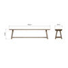 Suffolk Grey Oak Dining Bench - 200cm