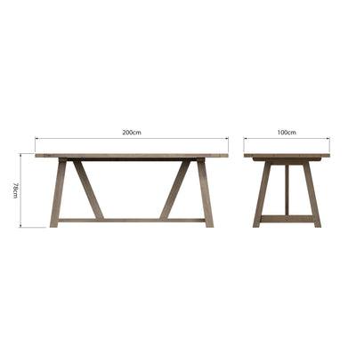Suffolk Grey Oak Dining Table - 200cm