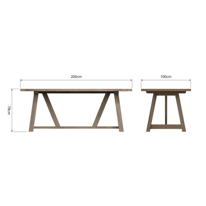 Suffolk Grey Oak Dining Table - 200cm