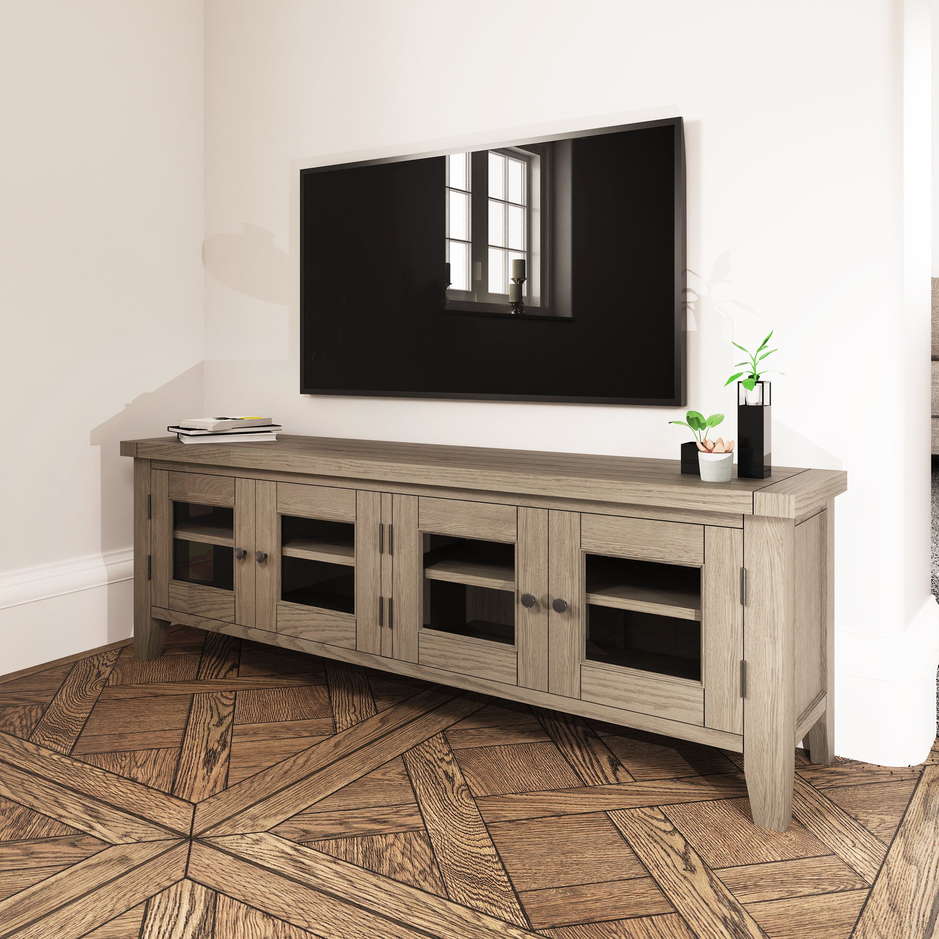 Suffolk Grey Oak - Extra Large TV Unit