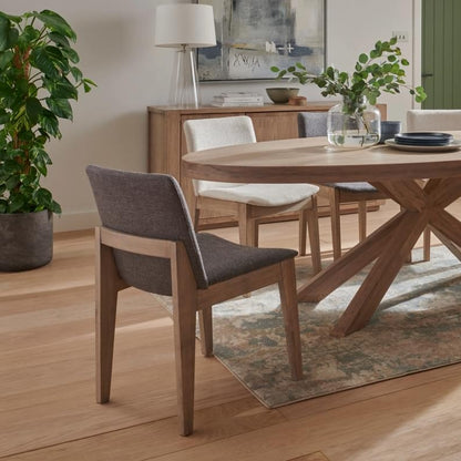 Falun Smoked Oak Dining Chair - Dark Grey