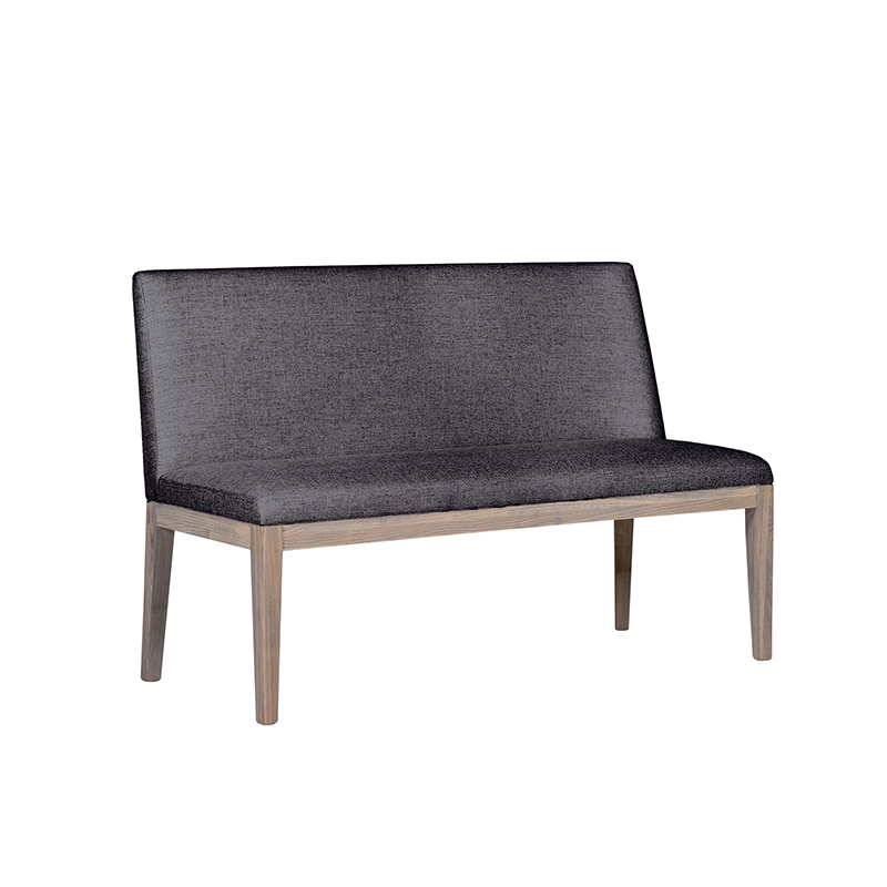 Falun Smoked Oak Short Bench - Dark Grey