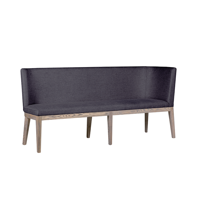 Falun Smoked Oak Corner Bench - Dark Grey