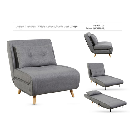 Freya Accent Chair / Sofa Bed - Grey