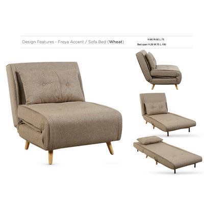 Freya Accent Chair / Sofa Bed - Wheat