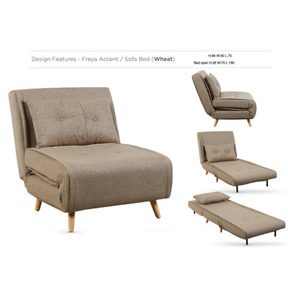 Freya Accent Chair / Sofa Bed - Wheat
