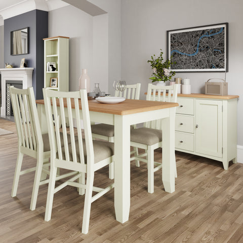 Modena Oak & White Painted Dining Table - 1.2m Extending