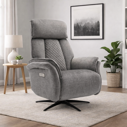 Evoque Swivel Electric Armchair - Grey