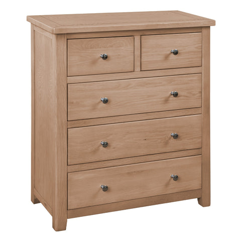 Henley Oak Painted Chest of Drawers - 2 Over 3