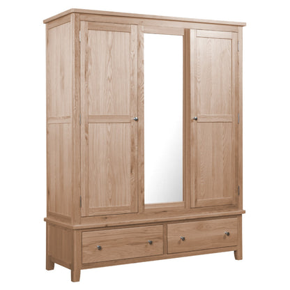Henley Oak Triple Wardrobe - 3 Door