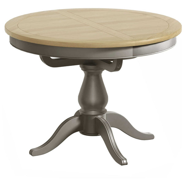 Harmony Round Single Pedestal Extending Dining Table - Pewter