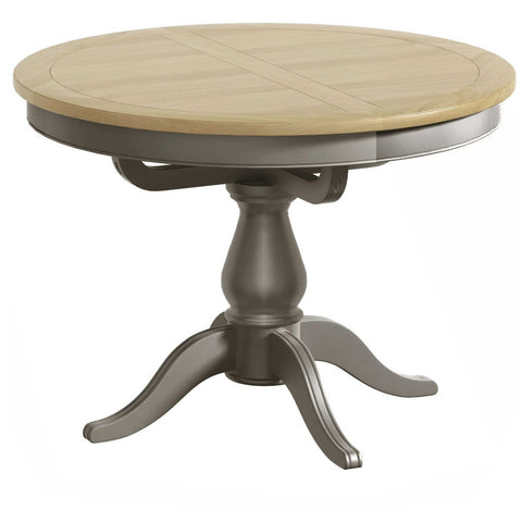Harmony Round Single Pedestal Extending Dining Table - Pewter