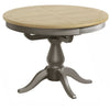 Harmony Round Single Pedestal Extending Dining Table - Pewter