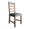 Norfolk Oak Dining Chair - Ladder Back Grey Check Seat