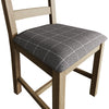 Norfolk Oak Dining Chair - Ladder Back Grey Check Seat