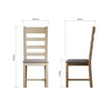 Norfolk Oak Dining Chair - Ladder Back Grey Check Seat
