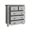 Norfolk Oak & Grey Painted Chest of Drawers - 2 Over 3