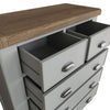 Norfolk Oak & Grey Painted Chest of Drawers - 2 Over 3