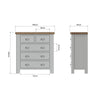 Norfolk Oak & Grey Painted Chest of Drawers - 2 Over 3