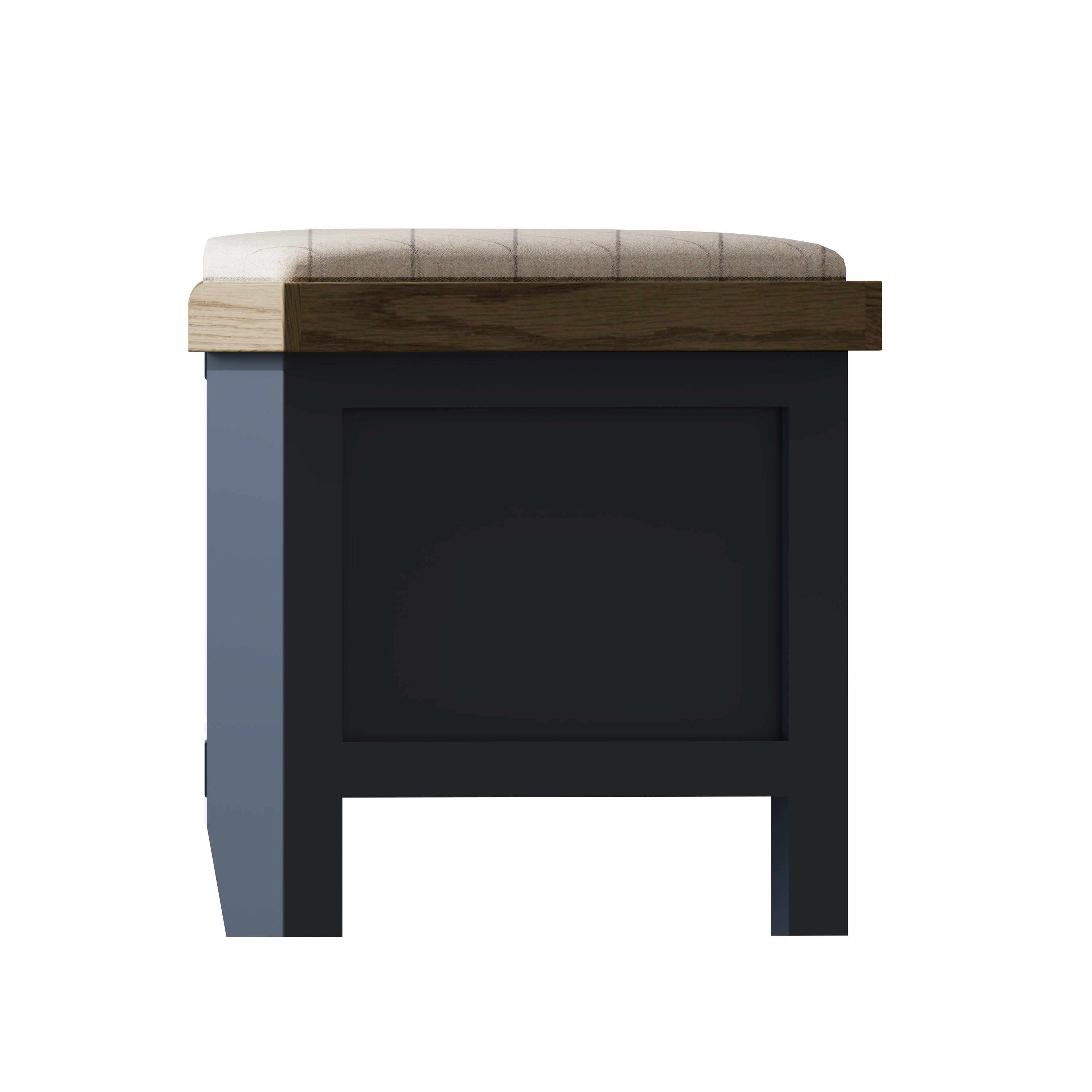 Norfolk Oak & Blue Painted Hall Bench Seat - Corner