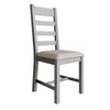 Norfolk Oak & Grey Painted Dining Chair - Slatted Back with Fabric Seat