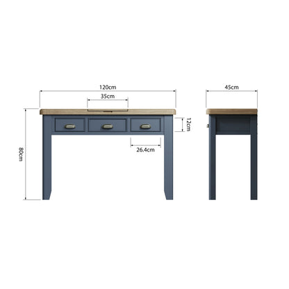 Norfolk Oak & Blue Painted Dressing Table - Showroom Clearance