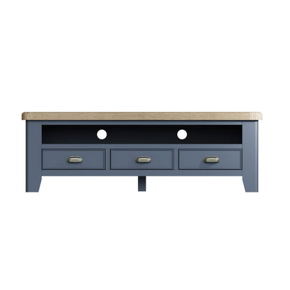 Norfolk Oak & Blue Painted TV Unit - Large