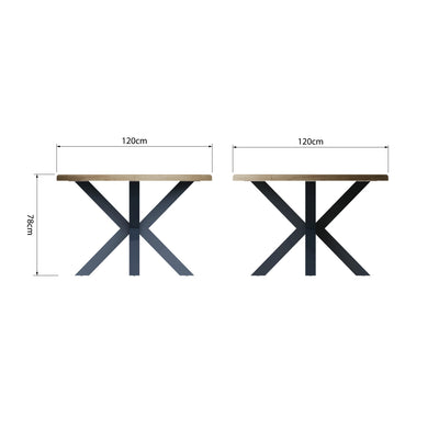 Norfolk Oak & Blue Painted Dining Table - 1.5m Round