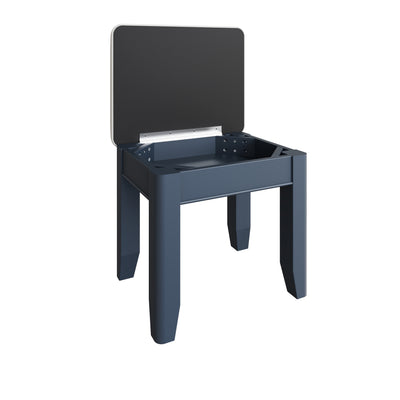 Norfolk Oak & Blue Painted Storage Dressing Table Stool
