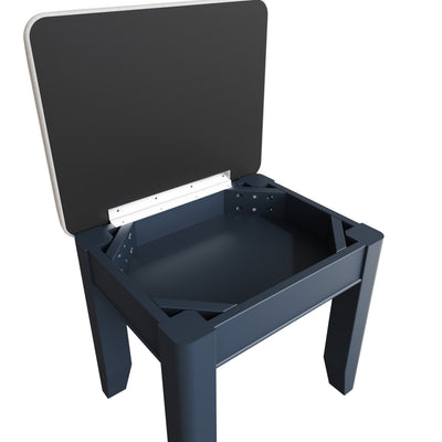 Norfolk Oak & Blue Painted Storage Dressing Table Stool