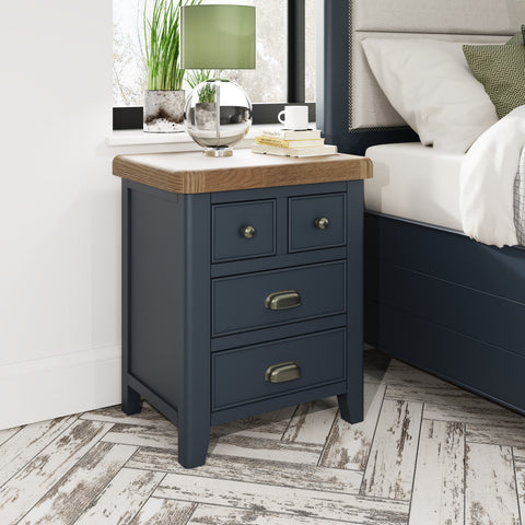 Norfolk Oak & Blue Painted Bedside - Extra Large